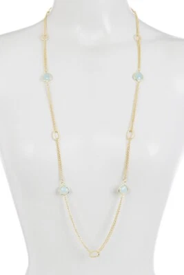 Rivka Friedman Juego de Bisel Cuarto Revestido de Oro 18K Facetado Cristal Azul Cable Retorcido Foto 1 de 4