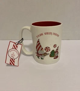 Peppermint & Pine COFFEE MUG Tall BAKING SPIRITS BRIGHT Red Interior New Large - Picture 1 of 11