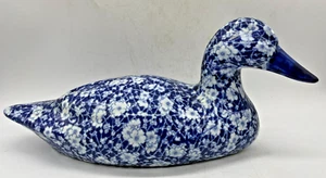 Pato Calicó Floral Azul Piedra de Hierro Victoria Ware Vintage - Imagen 1 de 10