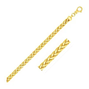 Cadena Franco redonda de oro macizo amarillo de 14 k con corte de diamante (4,00 mm) - Imagen 1 de 4