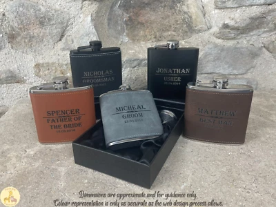 Personalised Hip flask, Engraved Hip flask,wedding gift for Best man, Groomsman, - Image 1 of 4