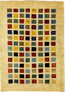 Alfombra oriental persa Gabbeh Loribaft 214x153 alfombra anudada a mano - Imagen 1 de 10