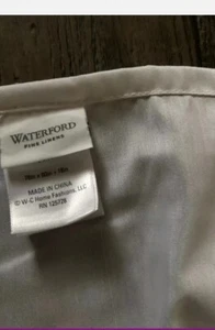 WATERFORD KING BEDSKIRT Beige GOLD STRIPE 18 DROP SPLIT CORNER - Picture 1 of 3