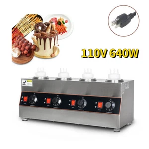4 Bottles Commercial Electric Sauce Warmer Jam Cheese Heat Melter Machine 110V - Picture 1 of 11