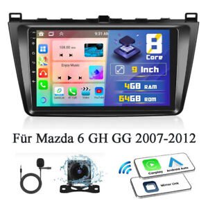 4 + 64GB Android 13 Carplay Radio samochodowe do Mazda 6 GH GG 2007-2012 GPS Nawigacja FM + Kam