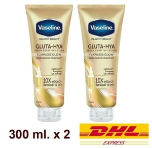 2 x Vaselina Sana Brillante Gluta-Hya Siero Scoppio Lozione UV Flawless Glow 300 ml - Foto 1 di 7