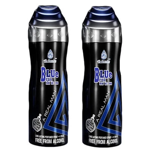 Al-Nuaim Blue Deodorant Body Spray Long Lasting For Men Pack of 2 Each 200ml - Picture 1 of 2