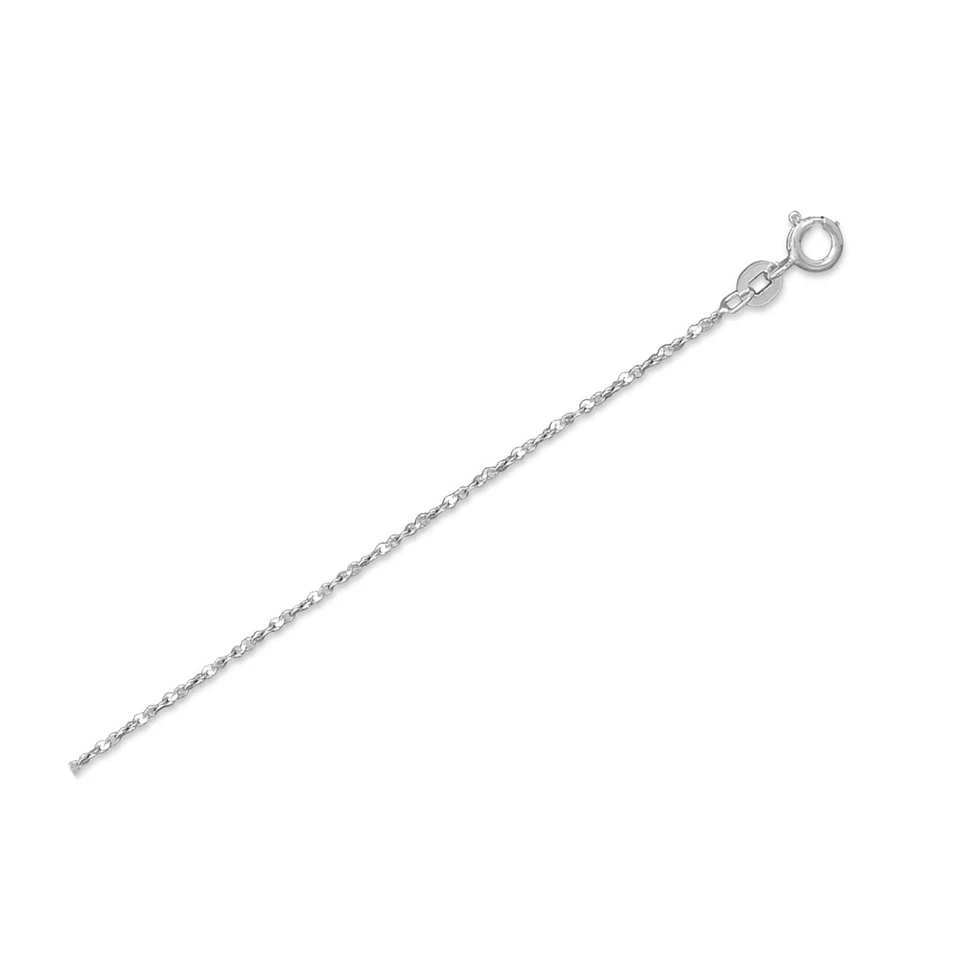 Collar de cadena serpentina retorcida de plata de ley de 1 mm Foto 1 de 1