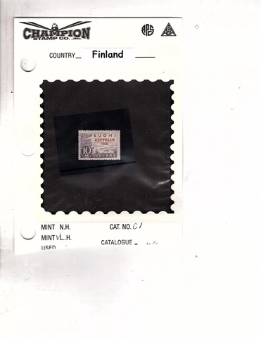 FINLAND ZEPPELIN SCOTT C1 mint VLH  1930  VERY SCARCE  (aa10 Cover