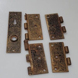 Antique Miscellaneous Authentic Lot Of Brass Door Hinges Parts...(M) - Picture 1 of 5