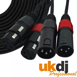 Balanced Twin XLR Stecker auf Buchse Leitungen abgeschirmtes Audiokabel 0,75 m, 1,5 m, 3 m & 6 m - Bild 1 von 8
