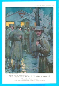 1918 WWI Great War YMCA soldiers magazine art print home Mother wounded - Picture 1 of 3