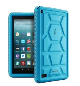 For Amazon Fire 7 (2017) Tablet Case Poetic Soft Silicone Protective Cover Blue - Picture 1 of 6