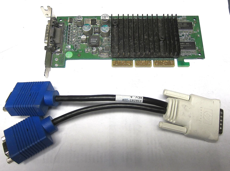 NVIDIA AGP VIDEO CARD  P150 180-10150-0000 DUAL VIDEO OUT SCHOOL SURPLUS - Image 1 of 1
