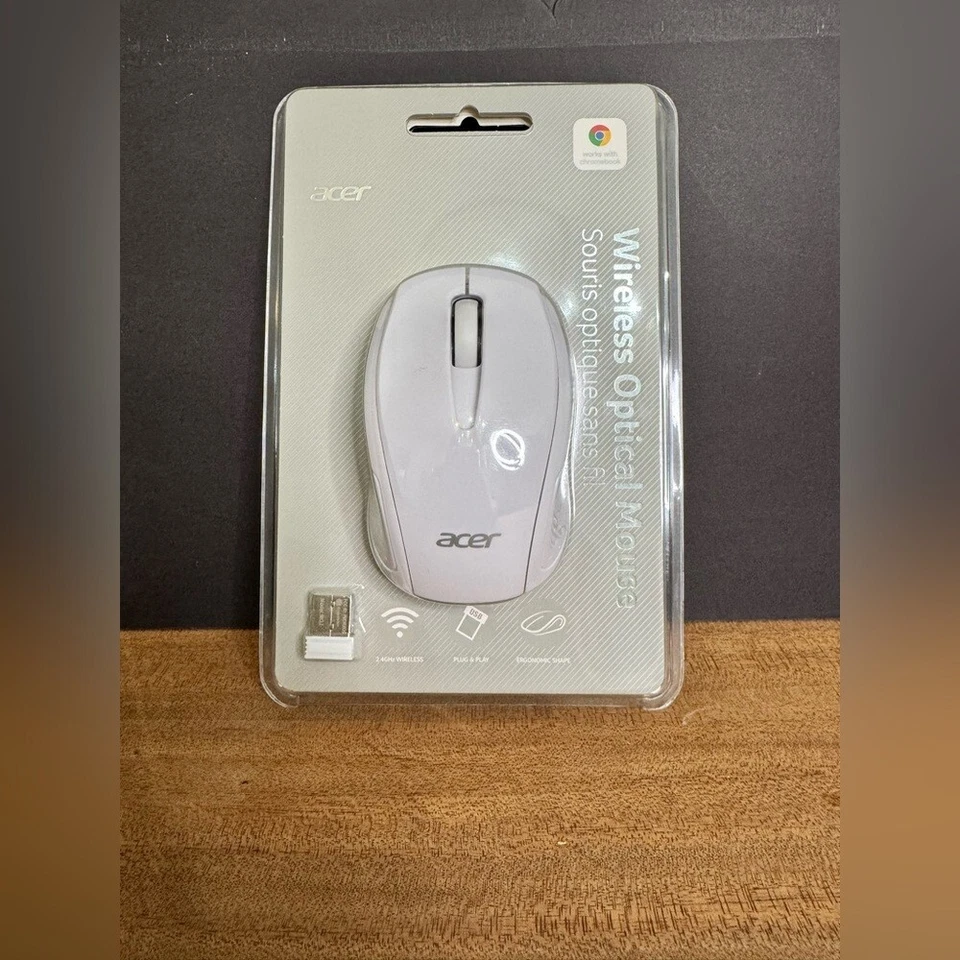 NIB Acer M501 Wireless Mouse Certified by Works With Chromebook White (AMR800W) - Image 1 of 4
