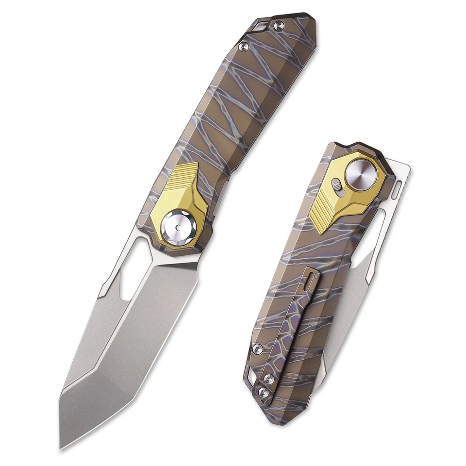 Remette RT-Peregrine Falcon Folding Knife Thunder/Light Ti Handle M390 RTT1-CX
