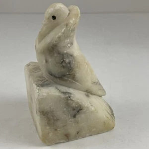 Estatuilla de pájaro tallada a mano de alabastro italiano vintage sujetalibros - Imagen 1 de 9