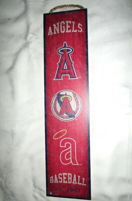 ANAHEIM ANGELS {Los Angeles} Heritage Banner Wood Sign 24" x 6" #16 - NEW - Image 1 of 2