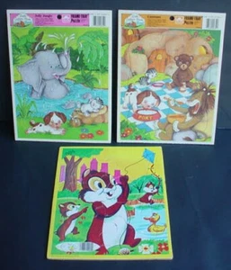 Golden Frame Tray Puzzle 1989 CAVETOWN Poky Puppy JOLLY JUNGLE Tee Pee Toys Lot - Foto 1 di 13