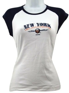 New York Islanders Reebok NHL Hockey Dazzled Women's Short Sleeve T-Shirt - Picture 1 of 5