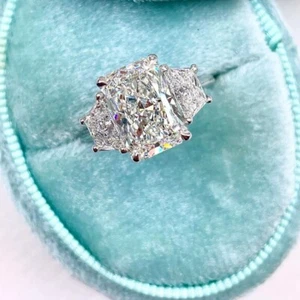 Diamond Engagement Ring 3 Carat IGI GIA Lab Grown Radiant Cut 18k White Gold - Picture 1 of 10