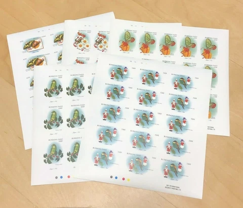 Burkina Faso 1998 - Christmas Stamp Set of 5 Values - IMPERF sheets of 15 - MNH Cover