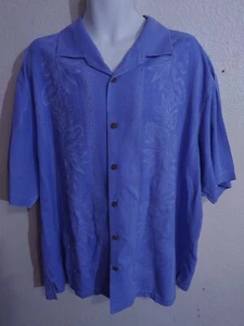 Camicia Tommy Bahama TB 93 uomo taglia 2XL stampa floreale 100% seta bottoni blu - Foto 1 di 6