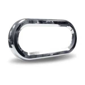 Oval Twist-On Chrome Plastic Bezels for LED Lights - Set of 2 - Foto 1 di 1