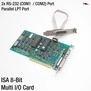 ISA 8-BIT FHQ484AC-TI003 2X SÉRIE RS-232 COM PORT PARALLÈLE LPT CARTE - Photo 1/4