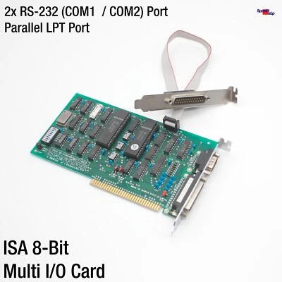 Isa 8-Bit Fhq484Ac-Ti003 2X Serial Rs-232 Com Parallel Lpt Port Karte Card - Image 1 of 4