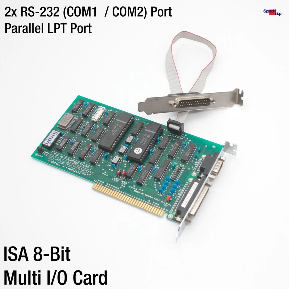 Isa 8-Bit Fhq484Ac-Ti003 2X Serial Rs-232 Com Parallel Lpt Port Karte Card - Image 1 of 4