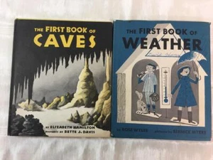 THE FIRST BOOK OF WEATHER / CAVES 1950s Childrens Book Series,HC w/dj - Picture 1 of 3