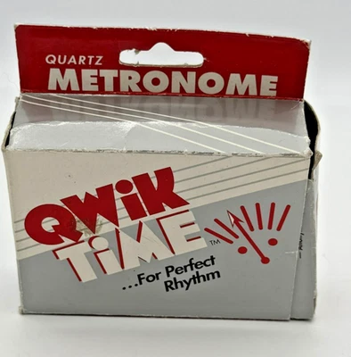 Qwik Time QT-3 Cuarzo Metrónomo Negro Portátil Probado y Funcionando Req 9V Batería Foto 1 de 4