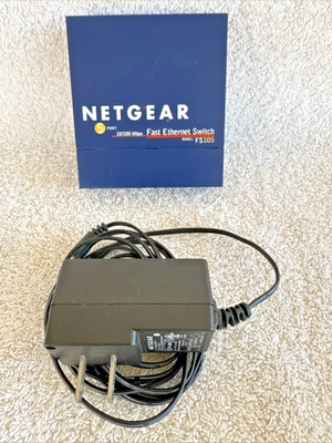 Netgear 5 port 10/100 Mbps Fast Ethernet Switch Model #FS105 with power cord - Image 1 of 4