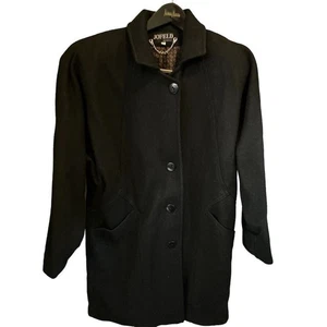 JOFELD Vintage Women's Black Wool Overcoat Jacket Size M - Picture 1 of 14
