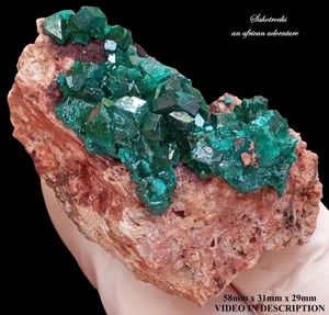 Dioptase goethite and quartz - Kolwezi DRC Congo - Picture 1 of 12