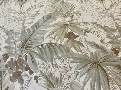 Sábana bajera plana vintage Wamsutta tamaño queen hojas verdes salvia tropical 105"x 86" Foto 1 de 4