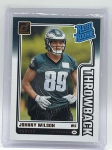 2024 Donruss Football Throwback Rated Rookie #28 Johnny Wilson (RC) Eagles - Picture 1 of 2