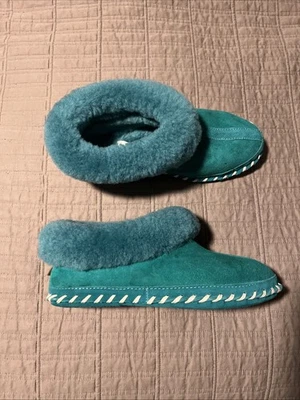 Zapatillas de piel de oveja verde azulado Overland Foto 1 de 4