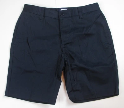 LANDS END Classic Navy School Uniform Plain Front Chino Shorts Girls 14 Slim NEW - Image 1 of 4