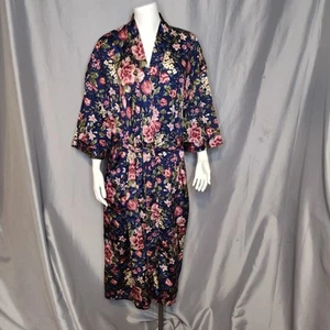 Erika Taylor Sport women's medium bathrobe floral Boho kimono belted long - Picture 1 of 10