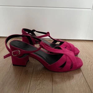 Joanna Hope Pink Heeled Sandals Size 7 (extra wide fit), excellent condition - Picture 1 of 3