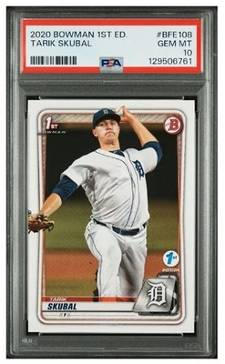 2020 BOWMAN 1ST EDITION TARIK SKUBAL BFE108 PSA 10 GEM MINT TIGERS 1ST BOWMAN - Image 1 of 2