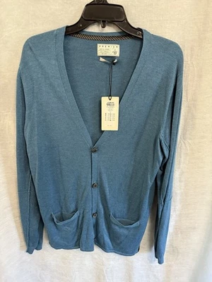 Cárdigan suéter con bolsillos talla grande Jack & Jones Bastian verde azulado real para hombre nuevo con etiquetas Foto 1 de 4