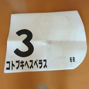 Babero de carreras de caballos Kotobuki Hesperas Chukyo pista de carreras número de jockey - Imagen 1 de 2