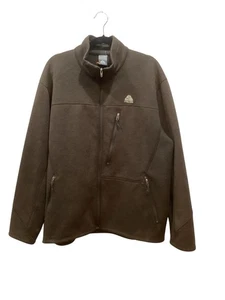 NIKE ACG  fleece jacket Men’s XL Brown Full Zip 3 Pockets Stand Collar NEW - Picture 1 of 9