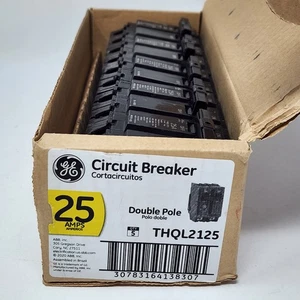 GE 25A Double Pole Circuit Breaker THQL2125 120/240VAC (5 Pack) - Picture 1 of 10