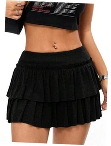 Women's Ruffle Layered Mini Skirt A Line Flowy Tiered Skort Skirts - Picture 1 of 7