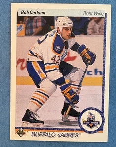 1990-91 Upper Deck #35 Bob Corkum Star ROOKIE Buffalo Sabres Vintage NHL - Picture 1 of 2