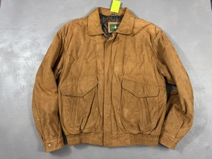Chaqueta de colección Hunt Club para hombre grande alta marrón gamuza bombardero acolchada forrada años 90 - Imagen 1 de 15